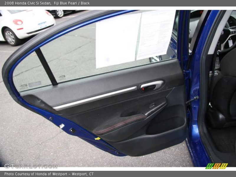 Fiji Blue Pearl / Black 2008 Honda Civic Si Sedan