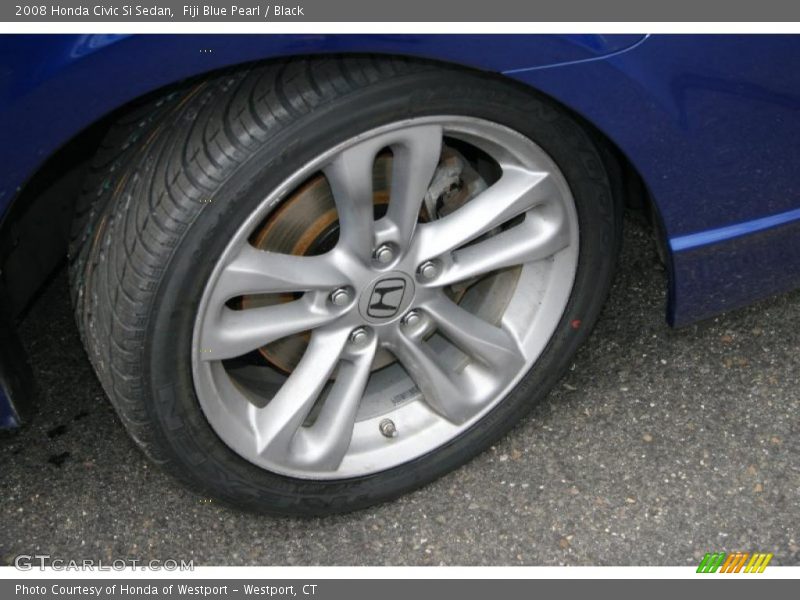 Fiji Blue Pearl / Black 2008 Honda Civic Si Sedan
