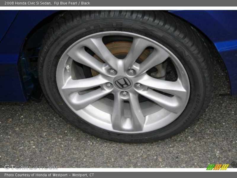 Fiji Blue Pearl / Black 2008 Honda Civic Si Sedan