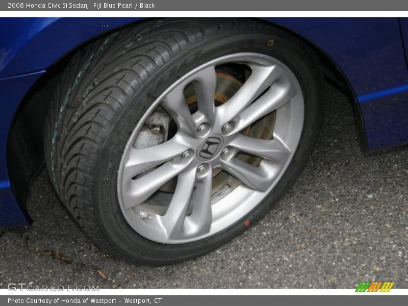Fiji Blue Pearl / Black 2008 Honda Civic Si Sedan