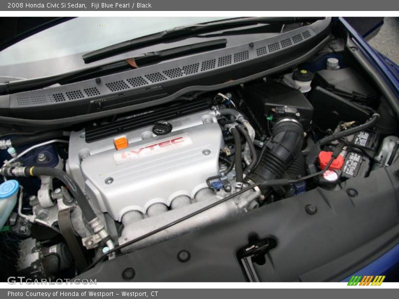 Fiji Blue Pearl / Black 2008 Honda Civic Si Sedan