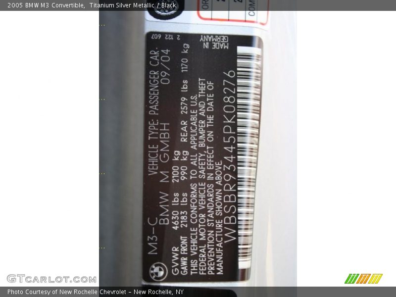 Titanium Silver Metallic / Black 2005 BMW M3 Convertible