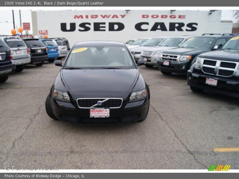 Black / Dark Beige/Quartz Leather 2005 Volvo S40 2.4i