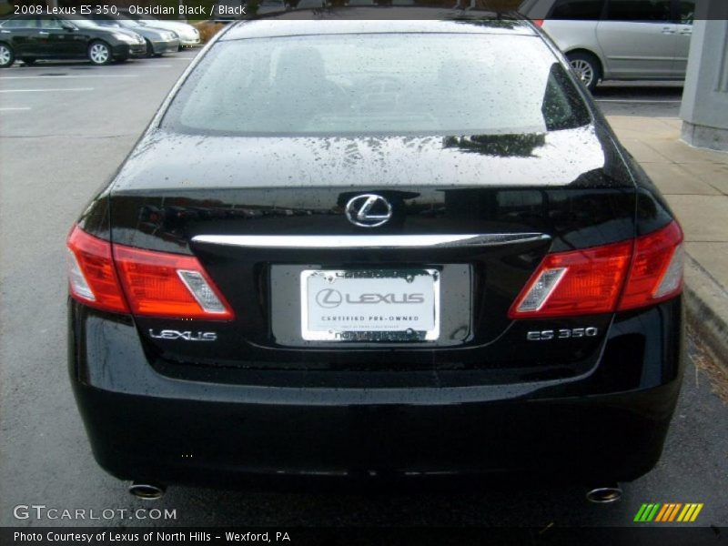 Obsidian Black / Black 2008 Lexus ES 350