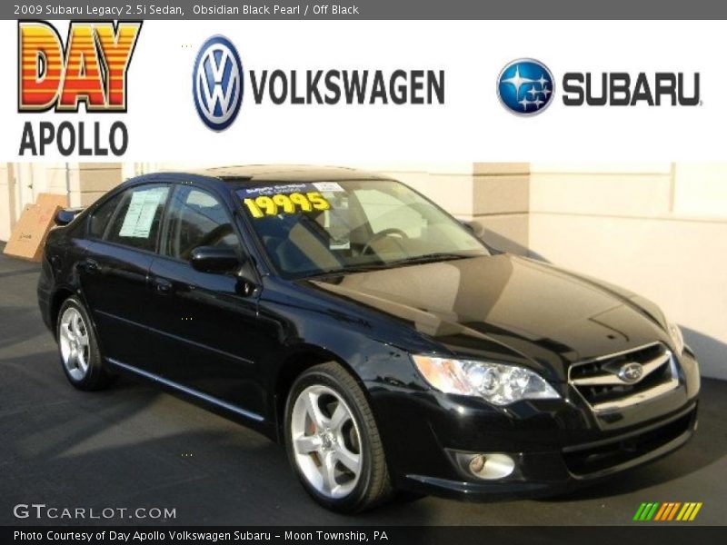Obsidian Black Pearl / Off Black 2009 Subaru Legacy 2.5i Sedan