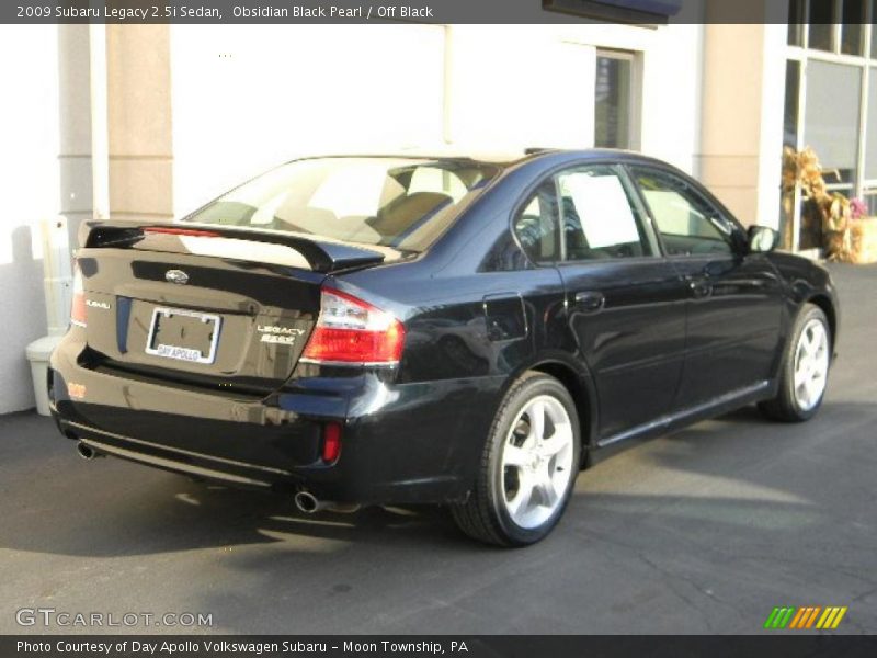 Obsidian Black Pearl / Off Black 2009 Subaru Legacy 2.5i Sedan