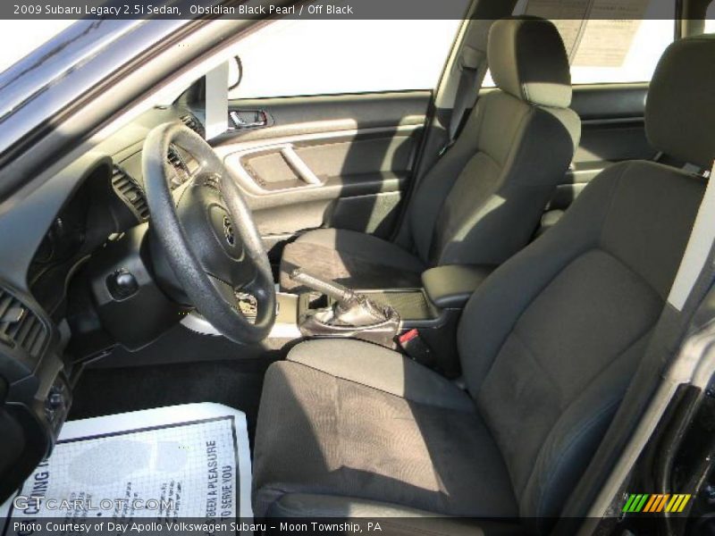 Obsidian Black Pearl / Off Black 2009 Subaru Legacy 2.5i Sedan