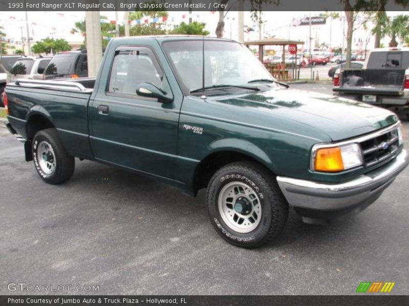 Bright Calypso Green Metallic / Grey 1993 Ford Ranger XLT Regular Cab