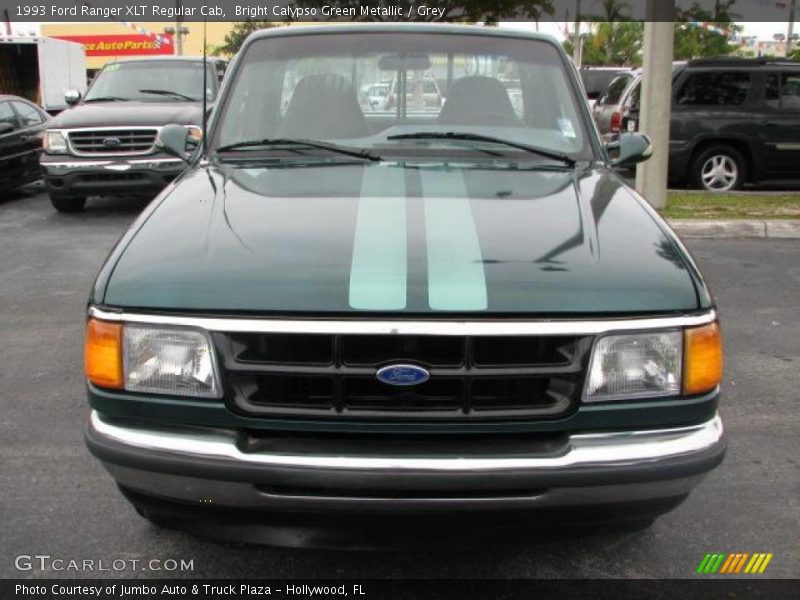 Bright Calypso Green Metallic / Grey 1993 Ford Ranger XLT Regular Cab