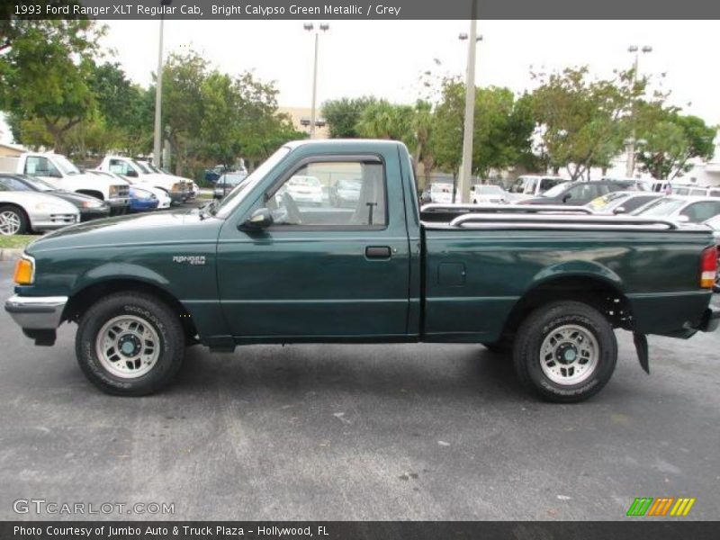 Bright Calypso Green Metallic / Grey 1993 Ford Ranger XLT Regular Cab