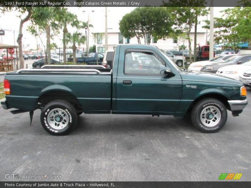 Bright Calypso Green Metallic / Grey 1993 Ford Ranger XLT Regular Cab