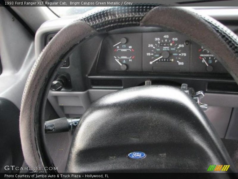 Bright Calypso Green Metallic / Grey 1993 Ford Ranger XLT Regular Cab
