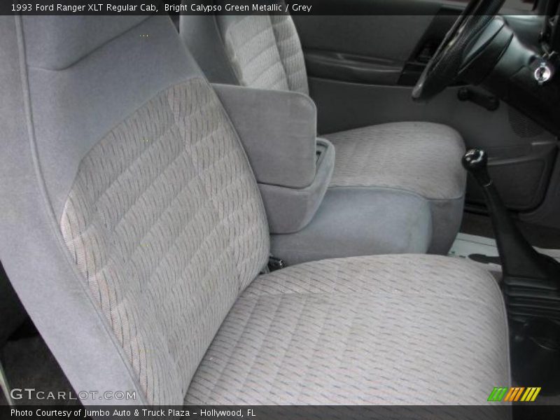 Bright Calypso Green Metallic / Grey 1993 Ford Ranger XLT Regular Cab