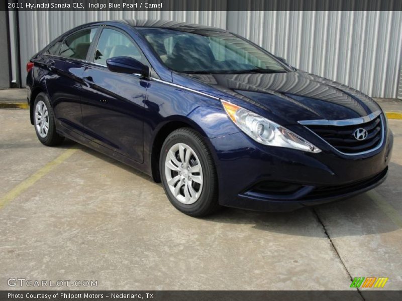 Indigo Blue Pearl / Camel 2011 Hyundai Sonata GLS