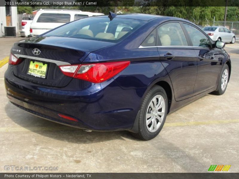 Indigo Blue Pearl / Camel 2011 Hyundai Sonata GLS