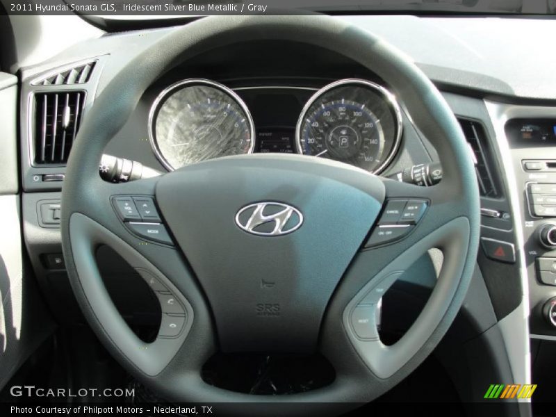 Iridescent Silver Blue Metallic / Gray 2011 Hyundai Sonata GLS