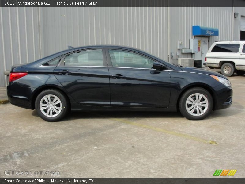 Pacific Blue Pearl / Gray 2011 Hyundai Sonata GLS