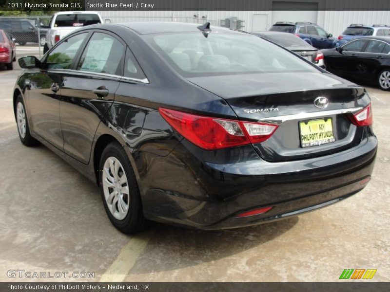 Pacific Blue Pearl / Gray 2011 Hyundai Sonata GLS