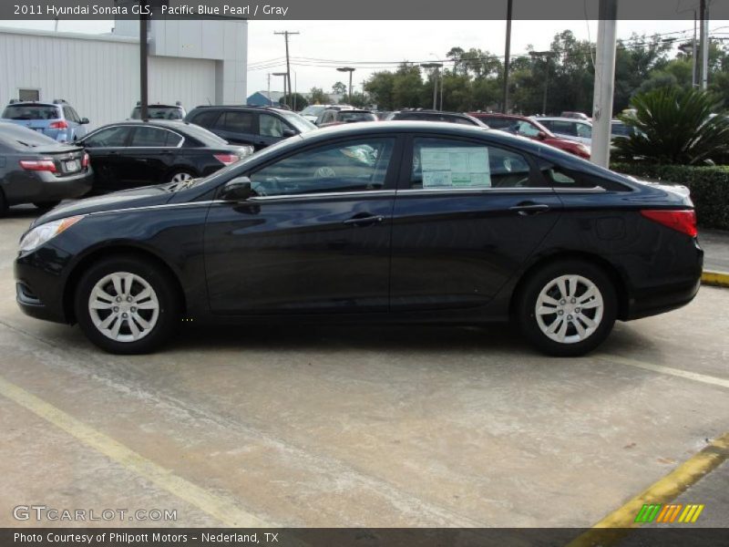 Pacific Blue Pearl / Gray 2011 Hyundai Sonata GLS