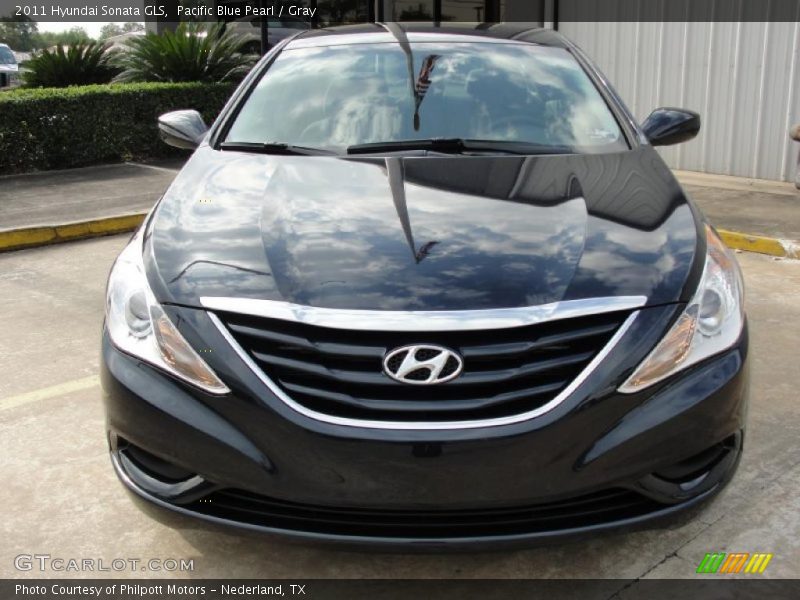Pacific Blue Pearl / Gray 2011 Hyundai Sonata GLS