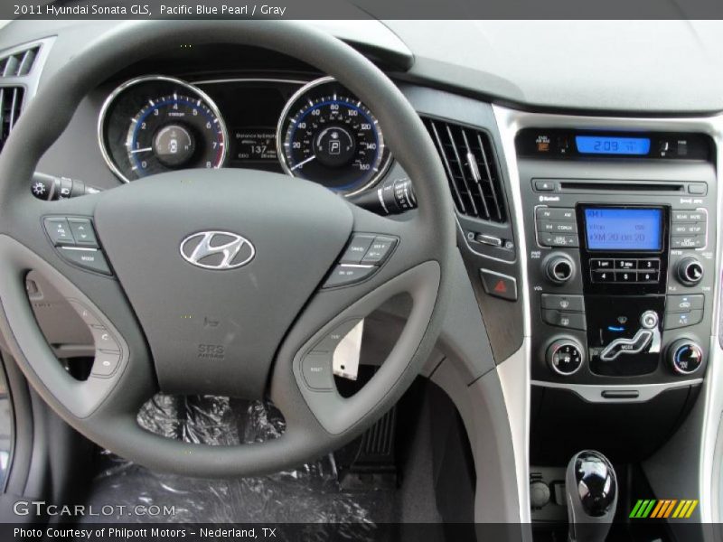 Pacific Blue Pearl / Gray 2011 Hyundai Sonata GLS