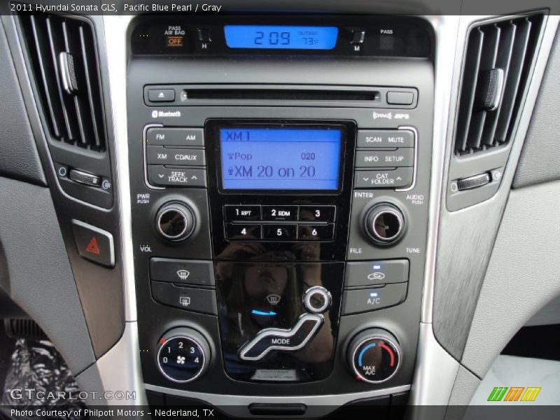 Pacific Blue Pearl / Gray 2011 Hyundai Sonata GLS
