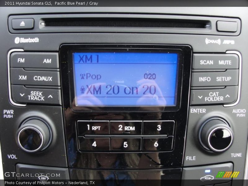 Pacific Blue Pearl / Gray 2011 Hyundai Sonata GLS