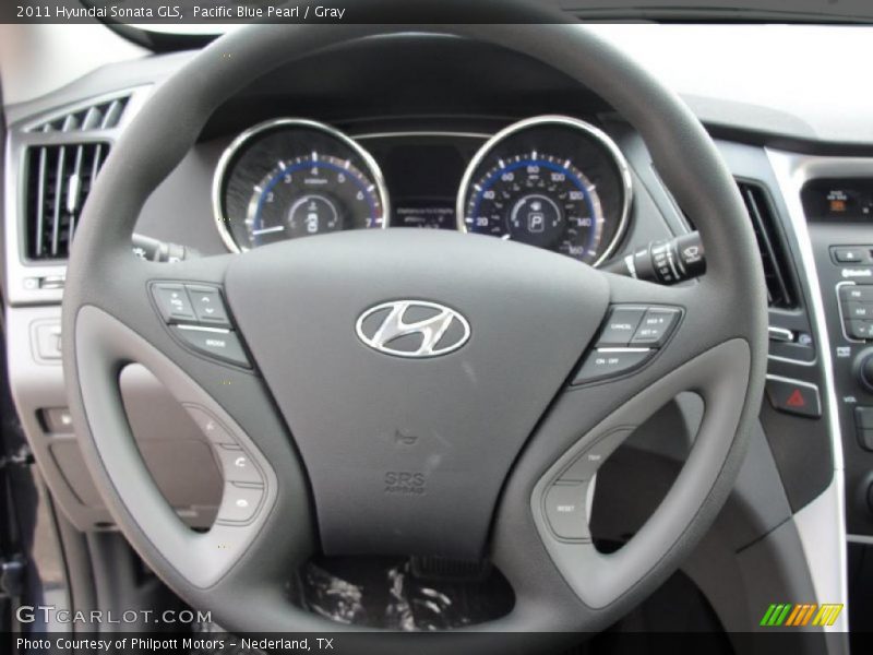 Pacific Blue Pearl / Gray 2011 Hyundai Sonata GLS
