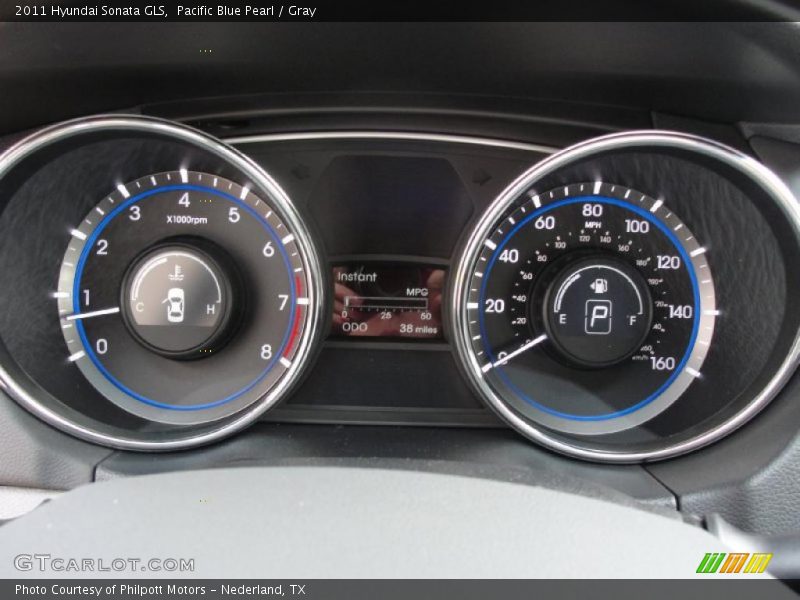 Pacific Blue Pearl / Gray 2011 Hyundai Sonata GLS