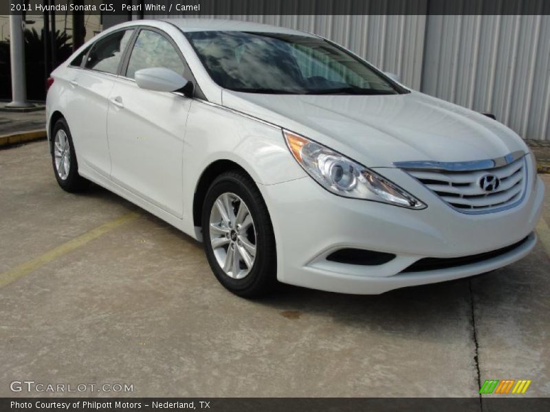 Pearl White / Camel 2011 Hyundai Sonata GLS