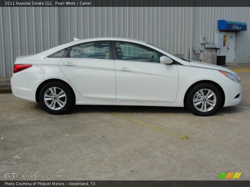 Pearl White / Camel 2011 Hyundai Sonata GLS