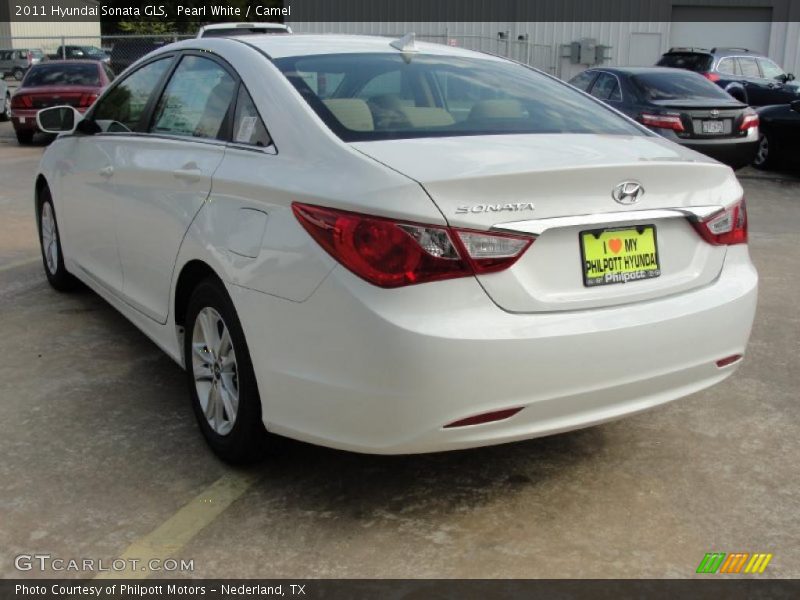 Pearl White / Camel 2011 Hyundai Sonata GLS