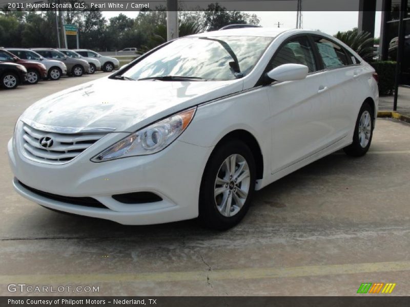 Pearl White / Camel 2011 Hyundai Sonata GLS