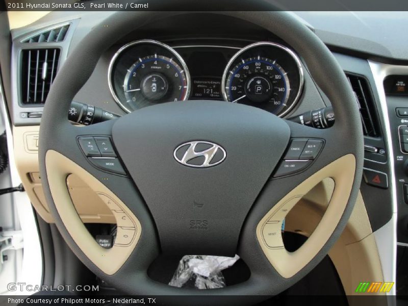 Pearl White / Camel 2011 Hyundai Sonata GLS