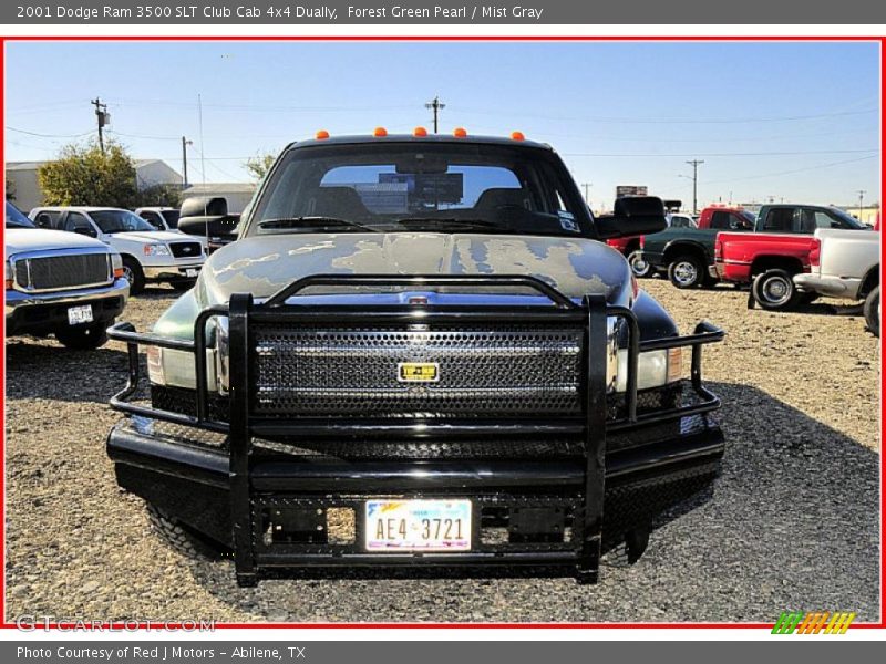 Forest Green Pearl / Mist Gray 2001 Dodge Ram 3500 SLT Club Cab 4x4 Dually