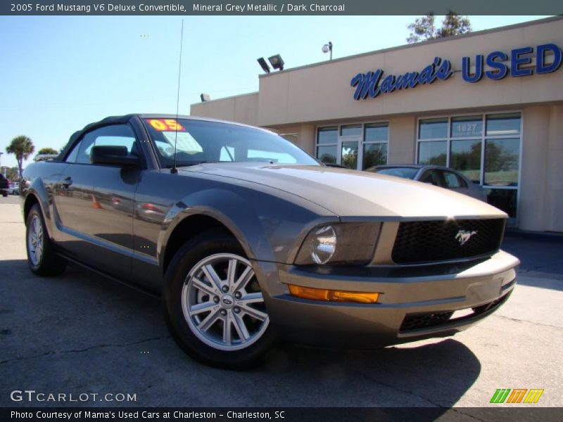 Mineral Grey Metallic / Dark Charcoal 2005 Ford Mustang V6 Deluxe Convertible