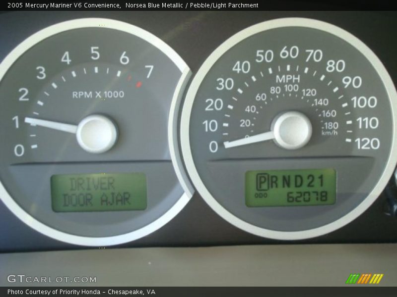 Norsea Blue Metallic / Pebble/Light Parchment 2005 Mercury Mariner V6 Convenience