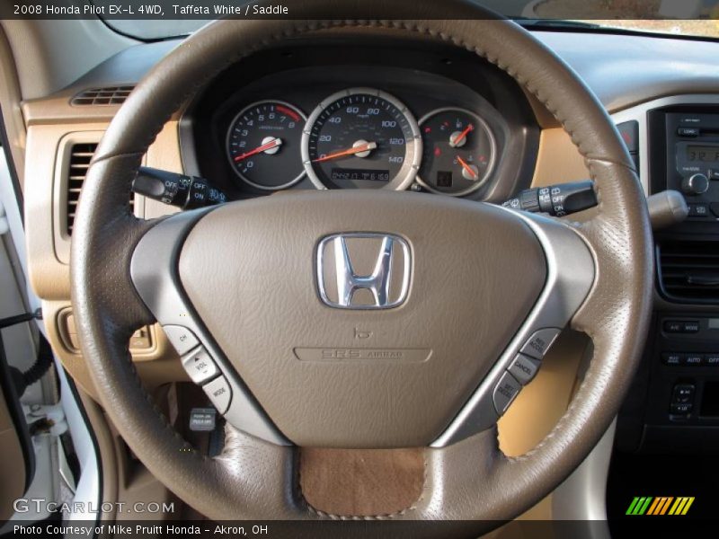 Taffeta White / Saddle 2008 Honda Pilot EX-L 4WD