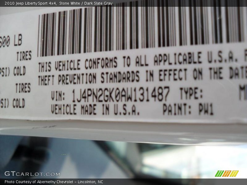 Stone White / Dark Slate Gray 2010 Jeep Liberty Sport 4x4