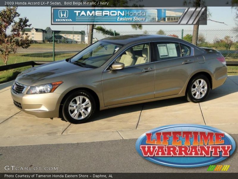 Bold Beige Metallic / Ivory 2009 Honda Accord LX-P Sedan