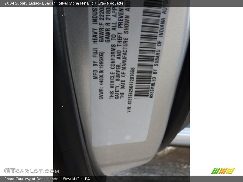 Silver Stone Metallic / Gray Moquette 2004 Subaru Legacy L Sedan