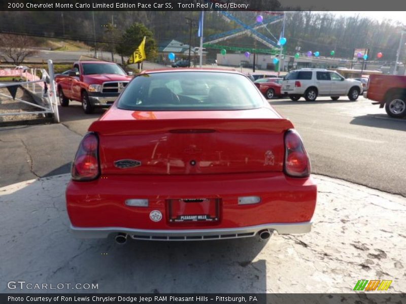 Torch Red / Red/Ebony 2000 Chevrolet Monte Carlo Limited Edition Pace Car SS