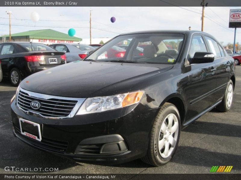 Ebony Black / Gray 2010 Kia Optima LX