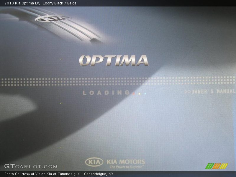 Ebony Black / Beige 2010 Kia Optima LX
