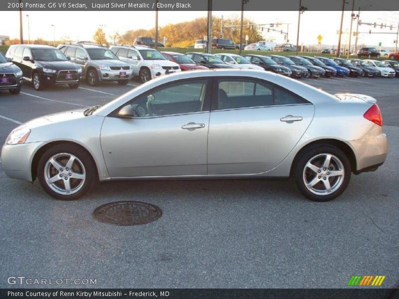Liquid Silver Metallic / Ebony Black 2008 Pontiac G6 V6 Sedan