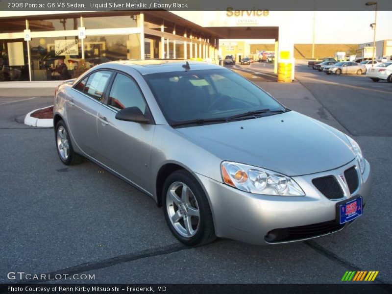 Liquid Silver Metallic / Ebony Black 2008 Pontiac G6 V6 Sedan
