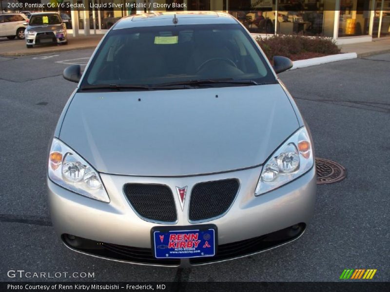 Liquid Silver Metallic / Ebony Black 2008 Pontiac G6 V6 Sedan
