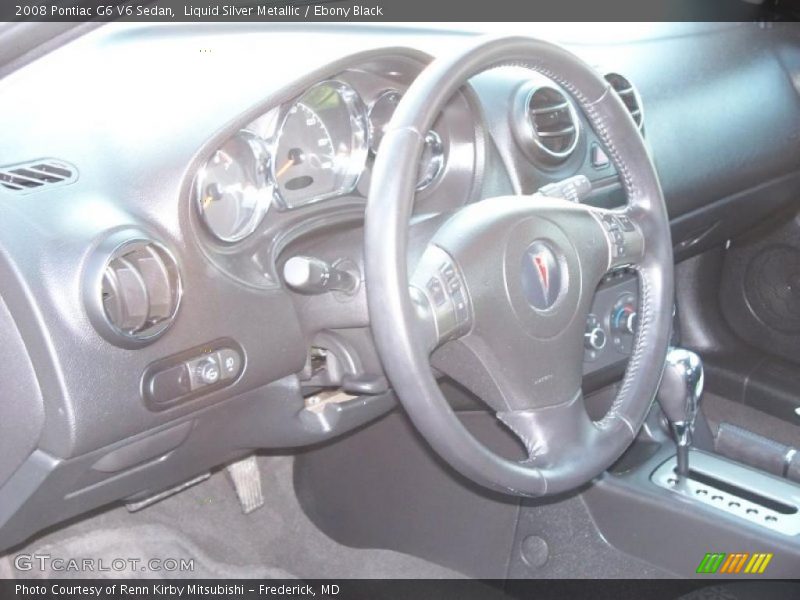 Liquid Silver Metallic / Ebony Black 2008 Pontiac G6 V6 Sedan