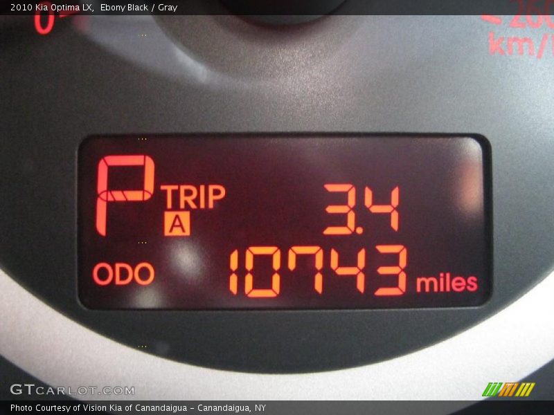 Ebony Black / Gray 2010 Kia Optima LX