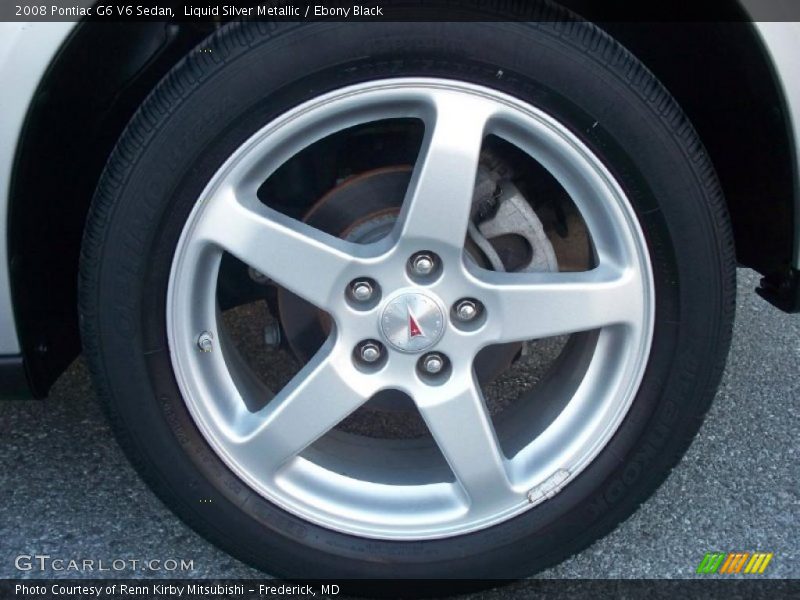 Liquid Silver Metallic / Ebony Black 2008 Pontiac G6 V6 Sedan